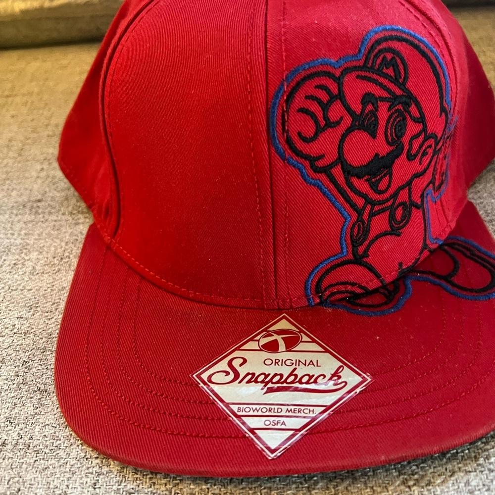 Nintendo Red Snapback Hat with Embroidered Character